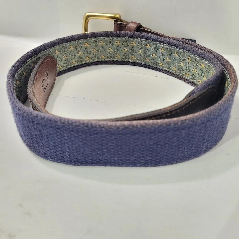 VINEYARD VINES GREEN RIBBON ANCHOR WAVES BELT BOYS SIZE 30